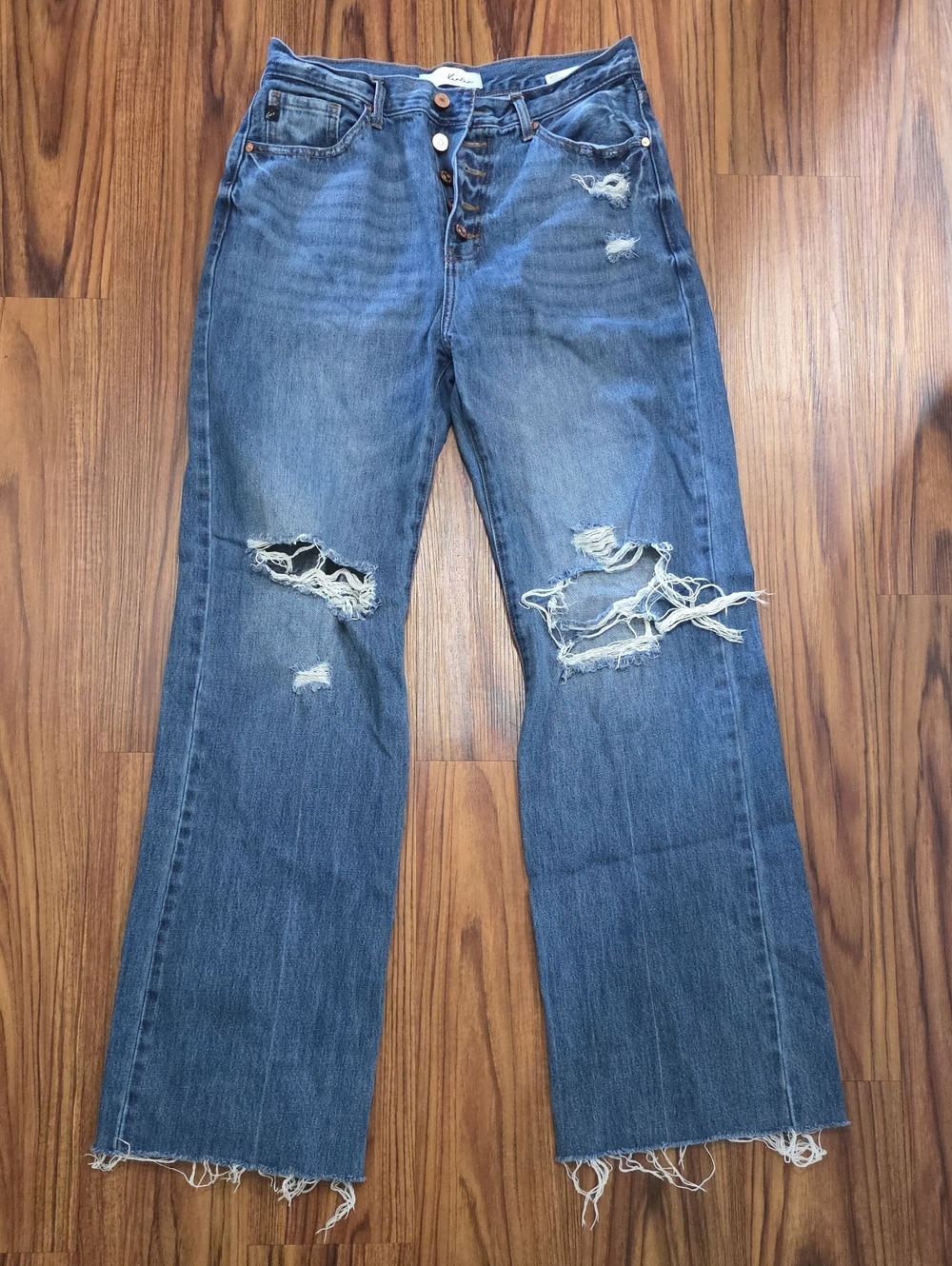 KanCan Distressed Blue Flare Jeans